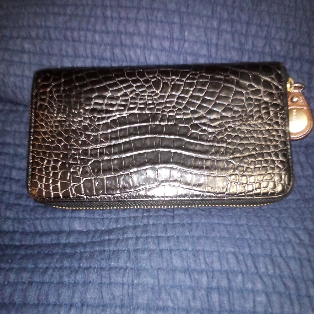 Brahmin Suri Black Crocodile Wallet